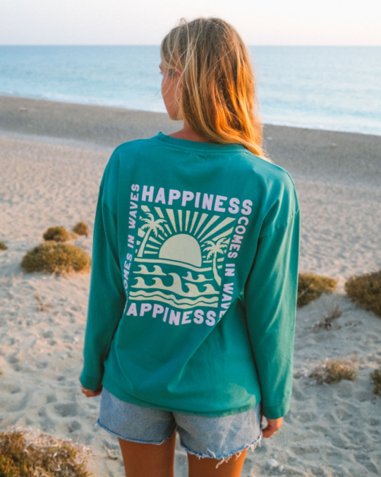 Happiness Longsleeve Unisex Grün_abbildung_model_bildnr3