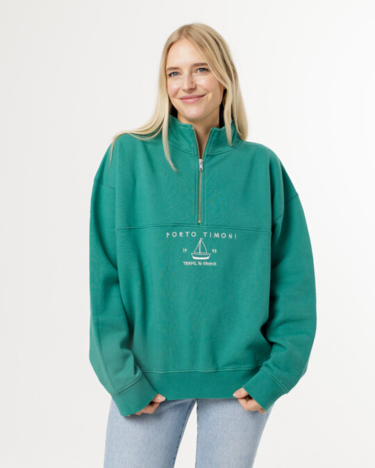 Porto Timoni Half-Zip Sweater Vintage Green_abbildung_model_bildnr1