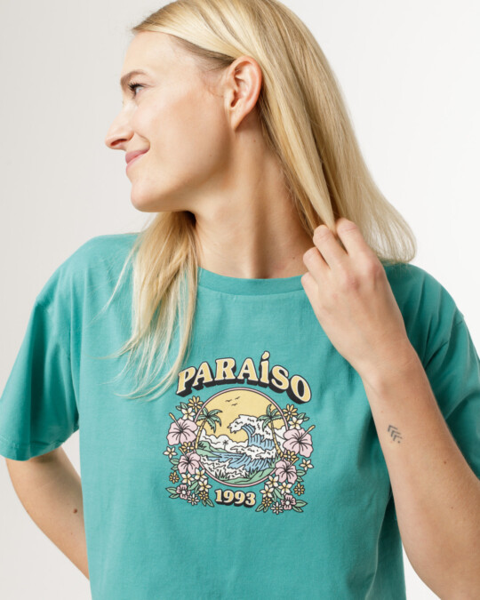 Cropped T-Shirt Paraíso Grün_abbildung_model_bildnr1