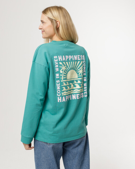 Happiness Longsleeve Unisex Grün_abbildung_model_bildnr2